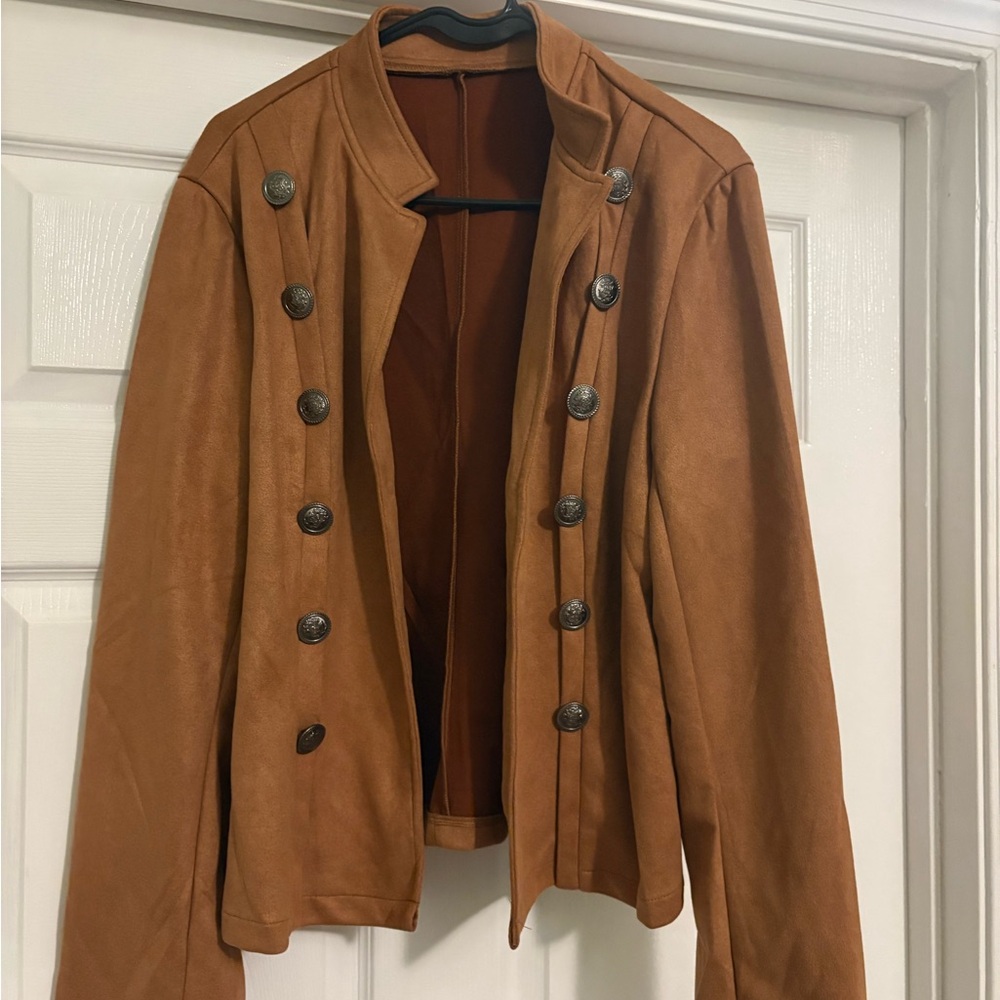 Brown Buttoned Women's Jacket